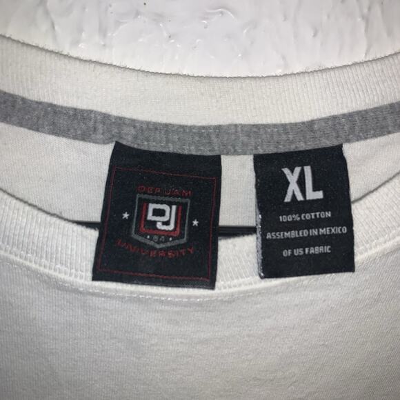 Vintage Y2K Def Jam University Embroidered White Short Sleeve T-Shirt XL - Picture 3 of 5
